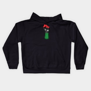 Flag of Libya on a Raised Clenched Fist Kids Hoodie